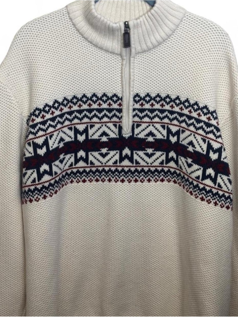 IZOD Men's Fair Isle Quarter-Zip Sweater XXL